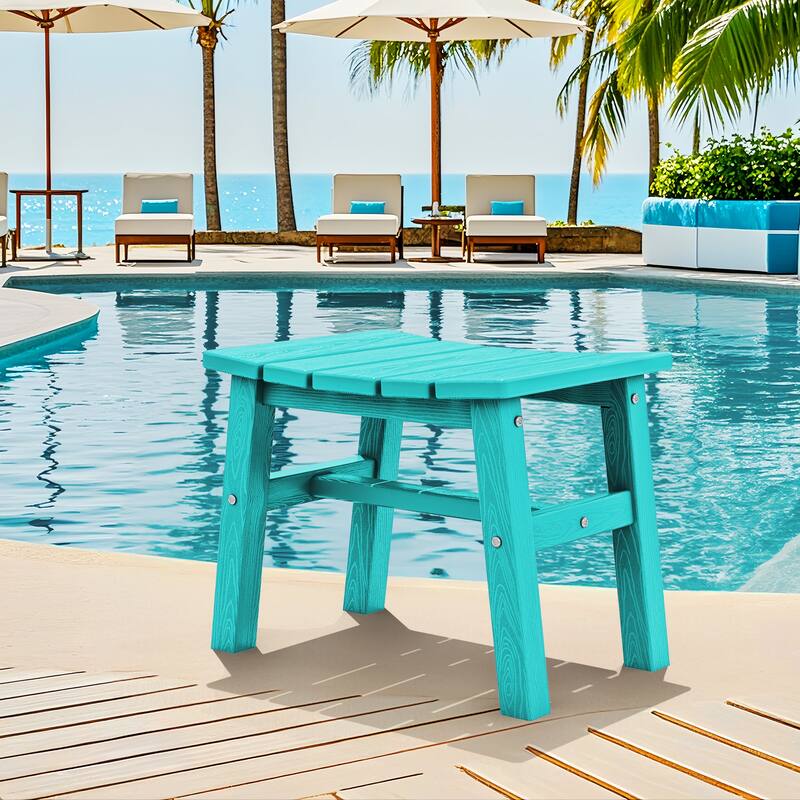 Outdoor Patio HDPE Ottoman Footstool, Extra Seat