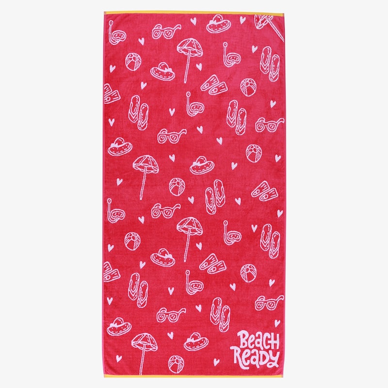 Superior Bahama Cotton Fuzzy Velour Terry Large Oversized Beach Towel