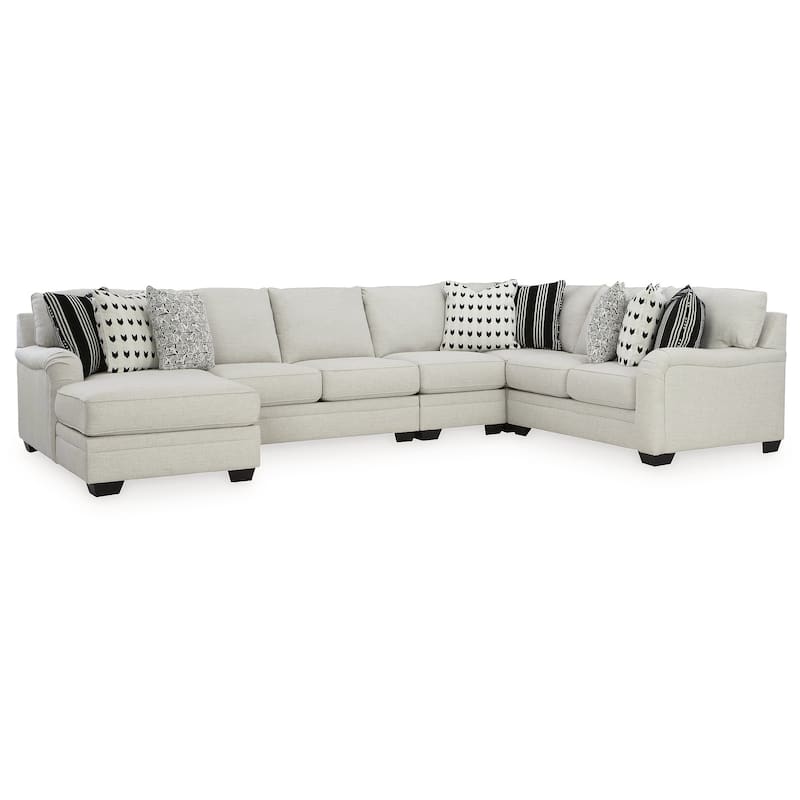 Signature Design by Ashley Huntsworth Dove Gray 5-Piece Sectional with Chaise - 155"W x 99"D x 38"H