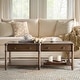 preview thumbnail 17 of 22, HULALA HOME Derk Transitional 47"W Spindle Fluted Rectangular Storage Coffee Table with Solid Wood Drawers Walnut
