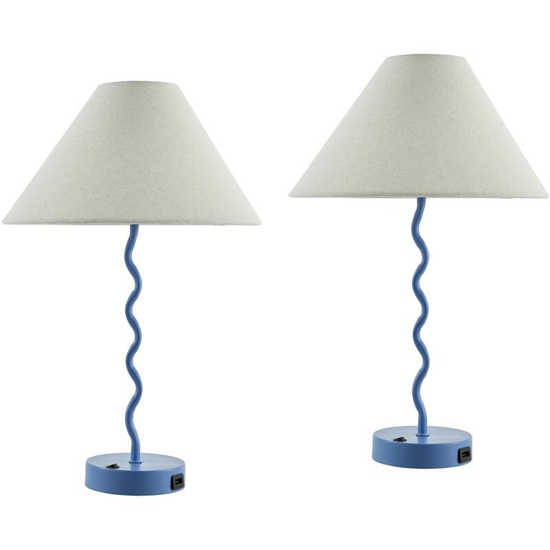 Livabliss Begonia Country Accent Table Lamp - Blue