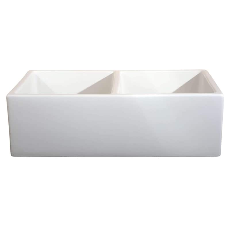 Fine Fixtures Fireclay Apron 32.5-inch White Double Kitchen Sink