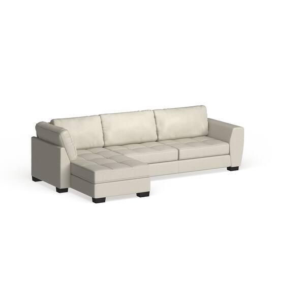 Shop Strick Bolton Milles White Leather Modern Sectional Sofa Set With Left Facing Chaise Overstock 20543377