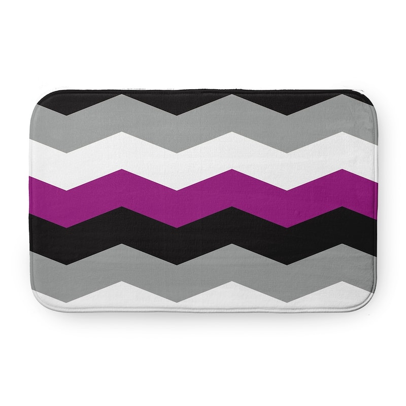 Pride Plush Microfiber Bathmat - Asexual Chevron - 34" x 21"