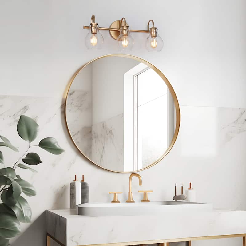 Modern 2/3/4/5-Light Bathroom Vanity Light Globe Glass Wall Sconce Minimalist Design