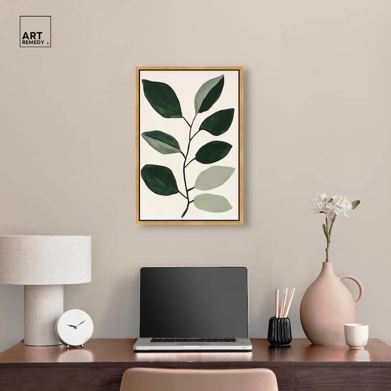 Green and Grey Branch I Canvas by Art Remedy