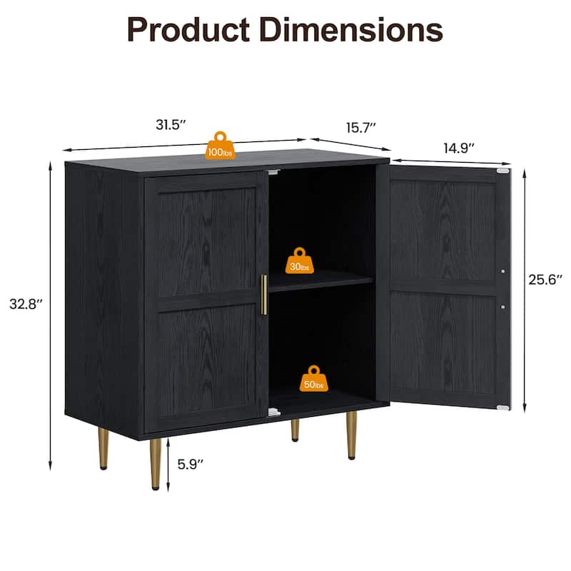 2-Door Storage Cabinet with Adjustable Shelves