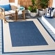 preview thumbnail 85 of 89, SAFAVIEH Courtyard Sherrie Border Indoor/ Outdoor Waterproof Patio Backyard Rug 4' Square - Navy/Beige