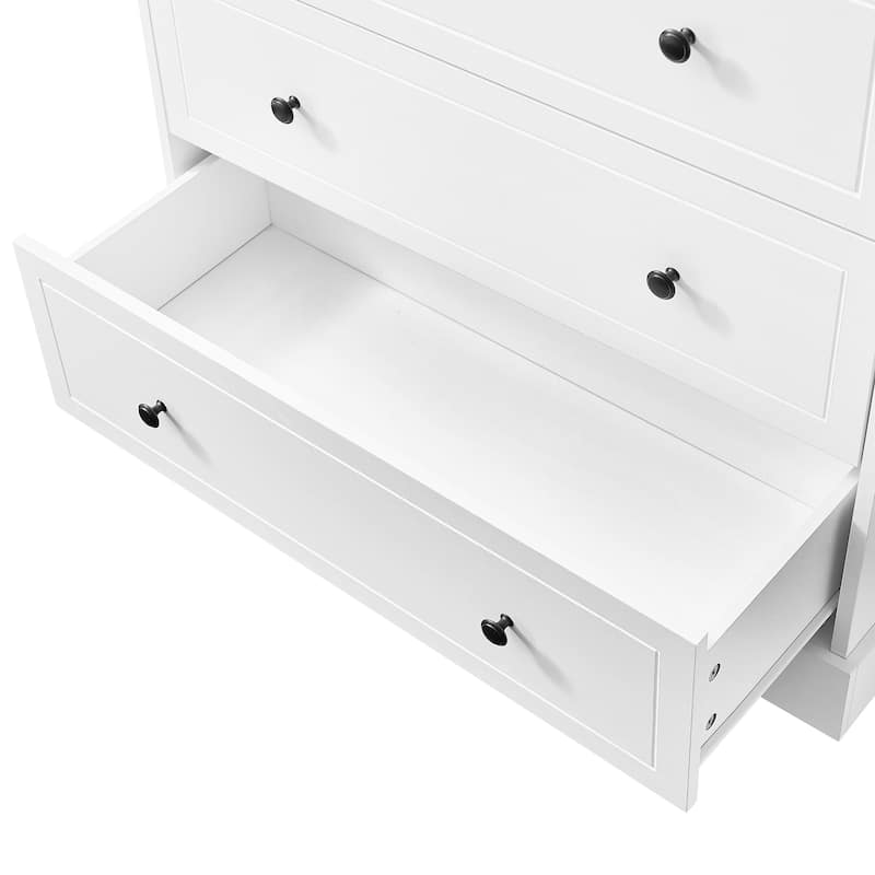 Freestanding Bathroom Storage Cabinet with Doors & 3 Large Drawers, Adjustable Shelves