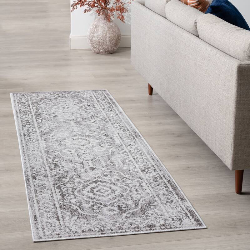 Linx Glam Border Indoor Area Rug - 2'2'' x 7'3'' - Gray