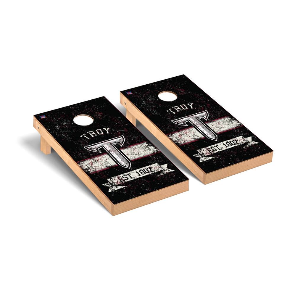 Troy Trojans Cornhole Board Set - Banner Vintage Wooden