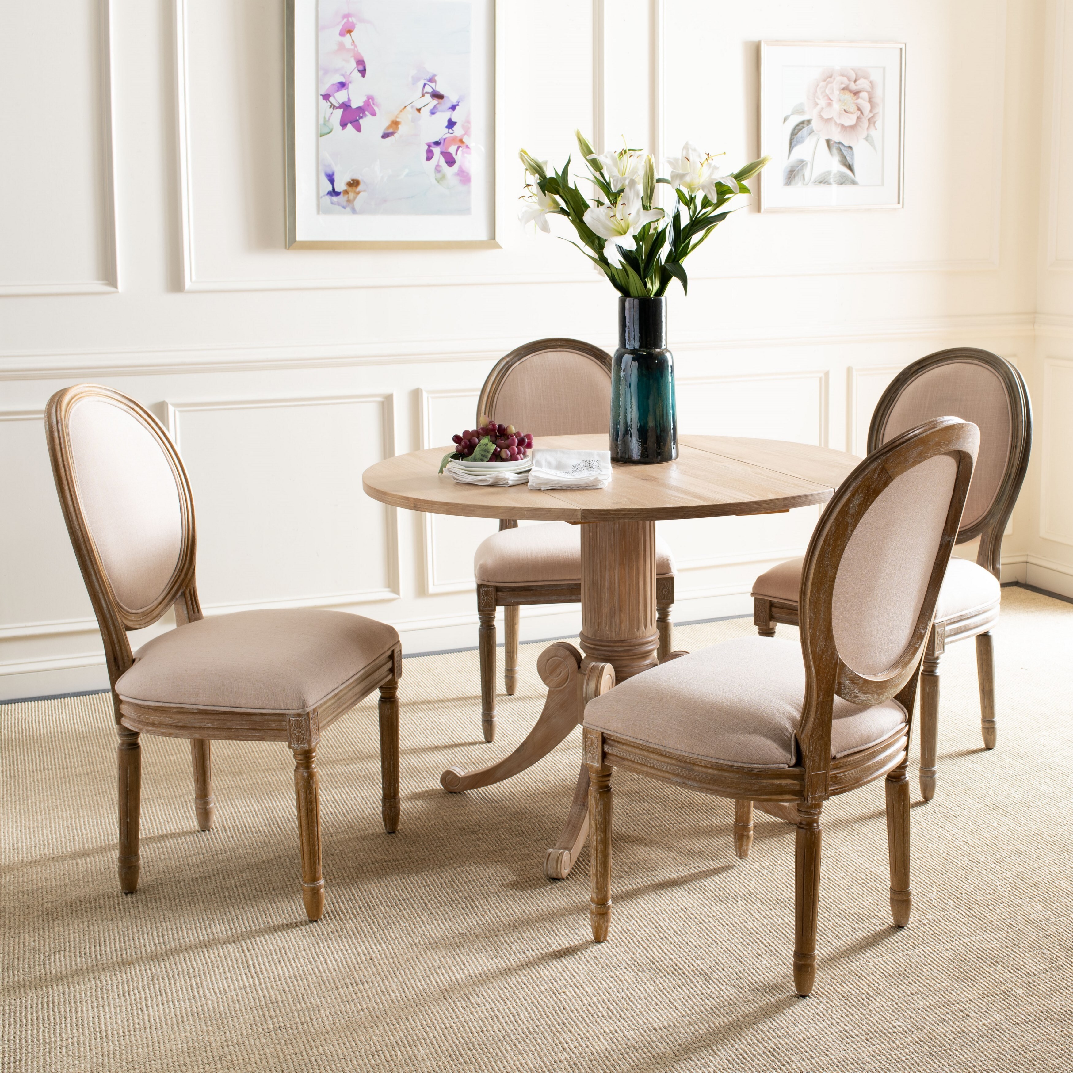 Shop Safavieh Dining Old World Holloway Beige Oval Dining Chairs
