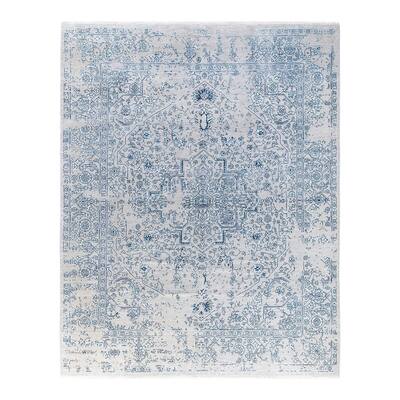 Ikat One-of-a-Kind Hand-Knotted Area Rug - Gray, 8' 2" x 10' 1" - 8' 2" x 10' 1"