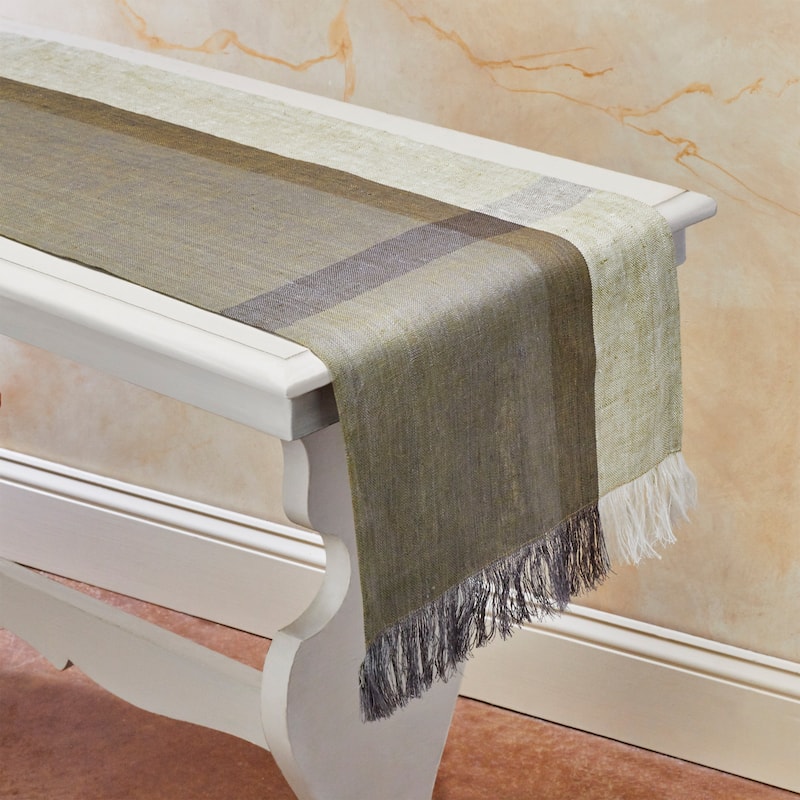 SERENE 100% Flax Linen Table Runner | Handmade | Fairtrade | Upcycled | Nature-Inspired Decor by Sustainable Threads