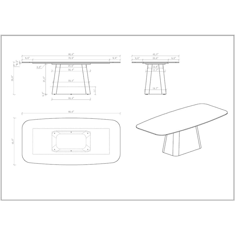 Somette Kenny Modern Marbleized Dining Table