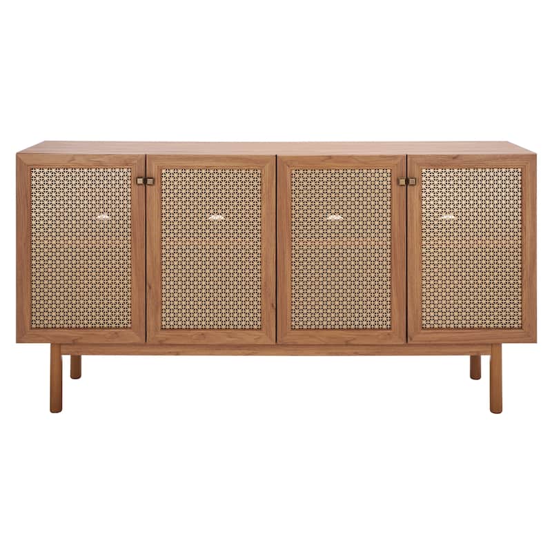 SAFAVIEH Micaela 63-inch 4-Door Storage Media TV Stand - 63.1" W x 16.3" D x 31.7" H - 63Wx16Dx32H