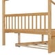 preview thumbnail 40 of 110, Creativity House Bed Twin/ Full Size Frame with Trundle for Boys Girls, Wood Platform Bed with Roof No Box Spring Needed