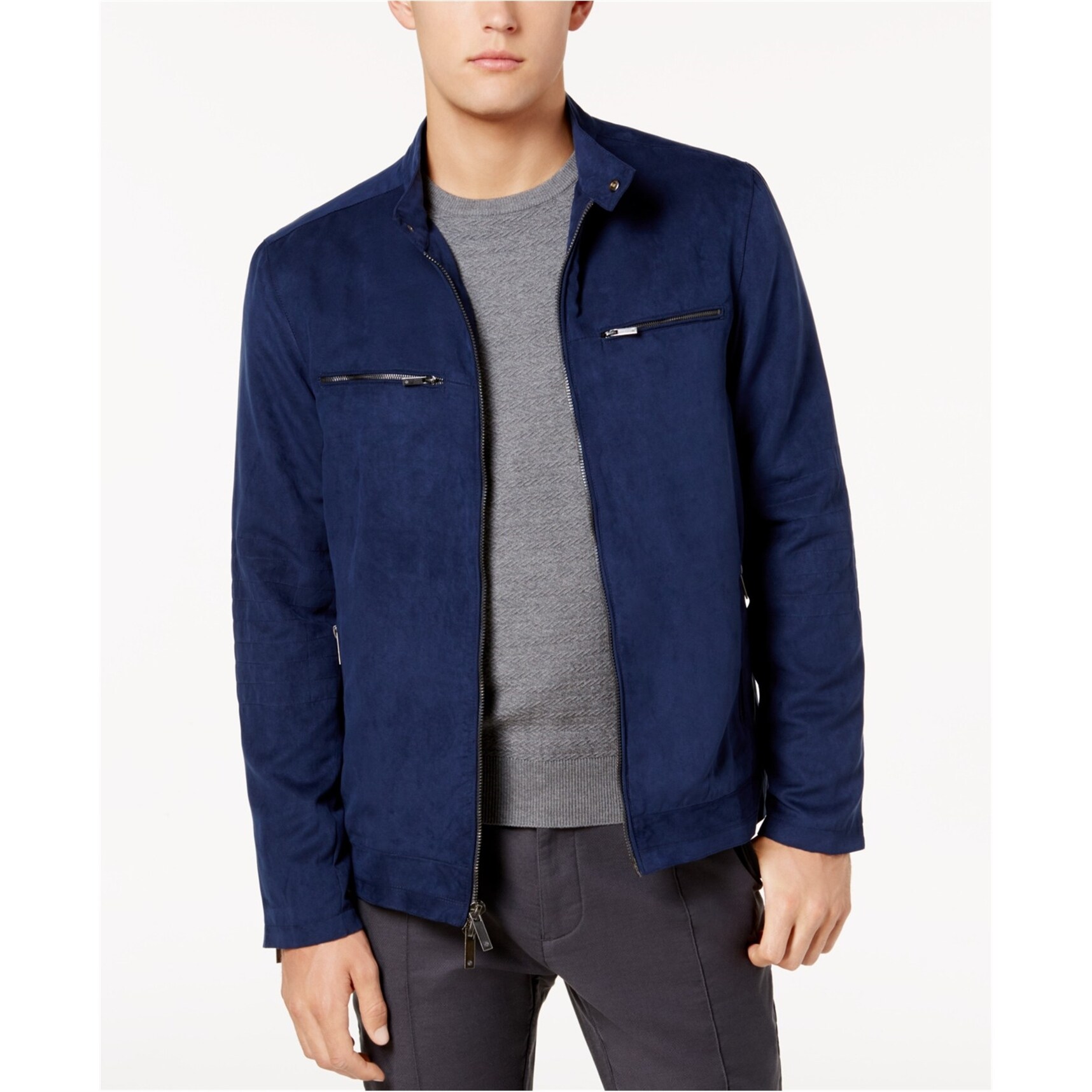 Shop Ryan Seacrest Mens Faux Suede Jacket Overstock 29423712