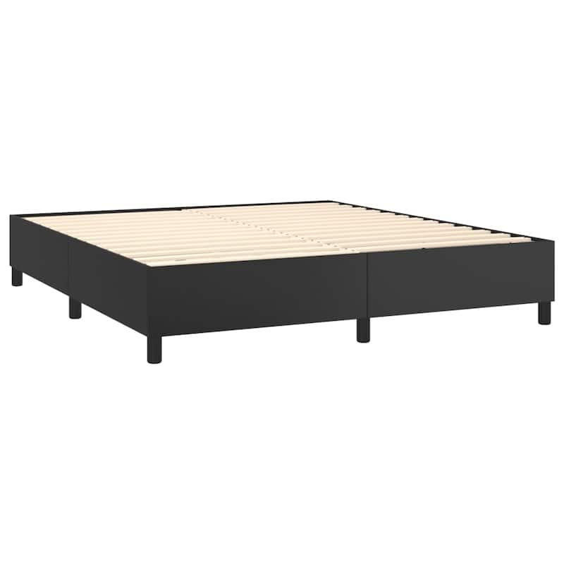 vidaXL Bed Frame Box Spring Bed Base with Mattress for Bedroom Faux Leather
