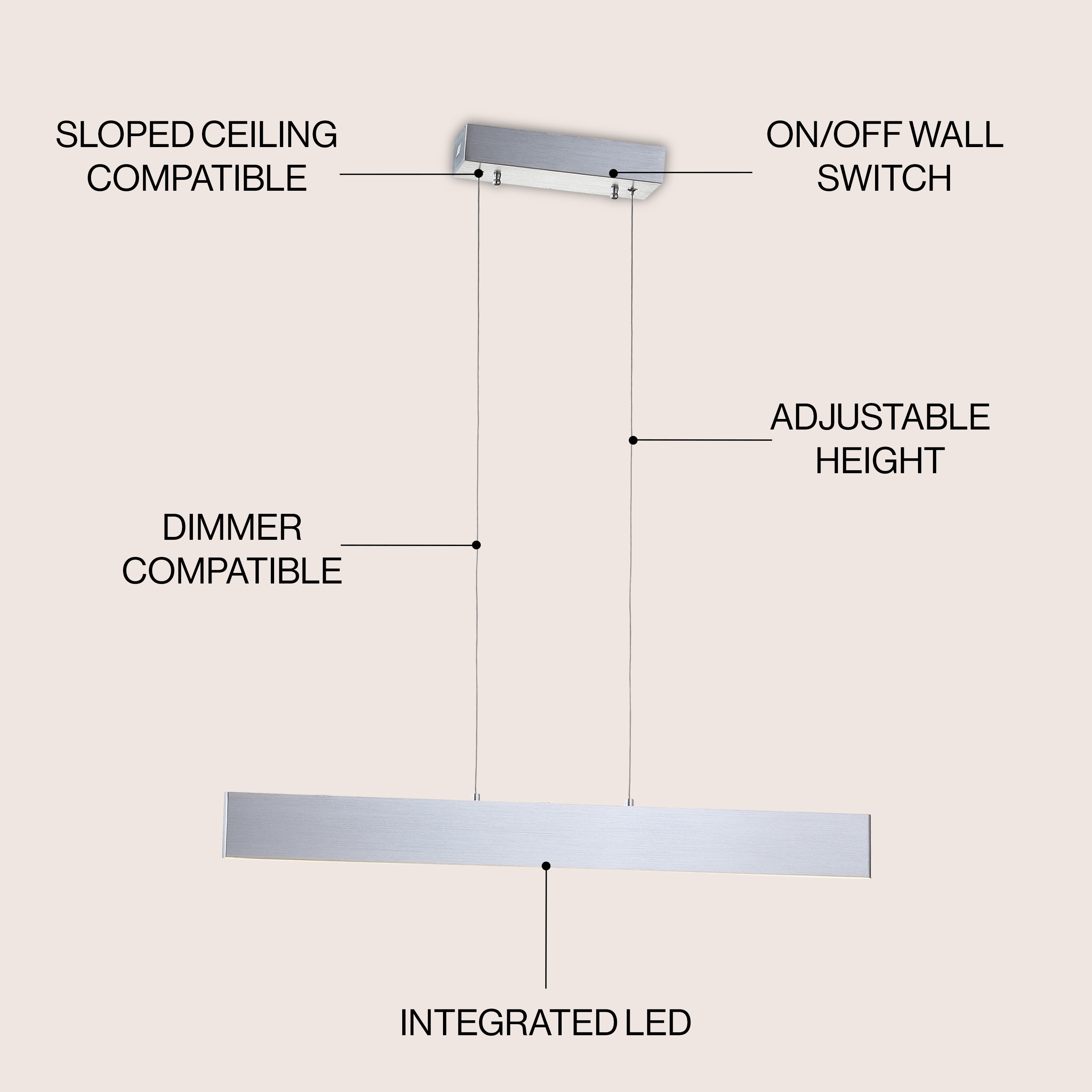 Julian 40-Inch Dimmable LED Linear Metal Light Fixture-image