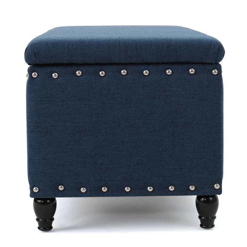 Simple Upholstered Storage Bench Hallway Bench with Nail Trim, Entryway Footrest Seat Leisure Stool Corridor Stool