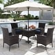 preview thumbnail 23 of 52, Kullavik Outdoor Dining Set, Rattan Patio Furniture Dining Table & Chairs