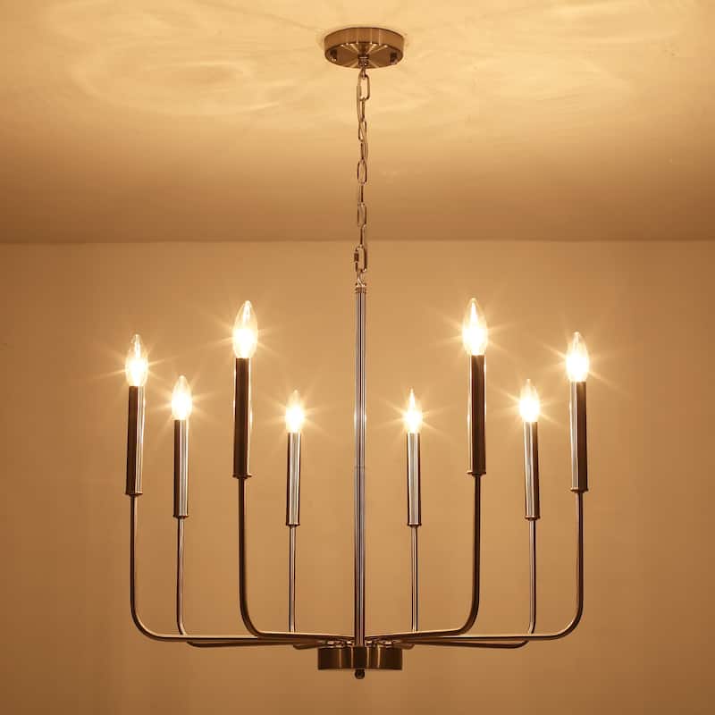8-Light Farmhouse Traditional Candle Chandelier for Dining Room Bedroom Living Room