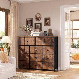 tall wide dresser White 6 Drawer Dresser, 55 Inch White for Bedroom, Modern Farmhouse Style Chest of Drawers for Bedroom Living Room, Wood Rustic Tall Clothing Organizer for Closet, Living Room, Hallway achieving perfect horizontal and vertical coordination to instantly anchor your room Keira 6 Drawer Dresser, 34",