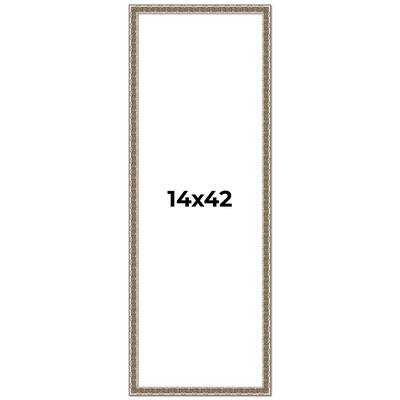 14x42 Frame Silver Versailles Ornate Solid Wood Picture Frame | 1 Inch