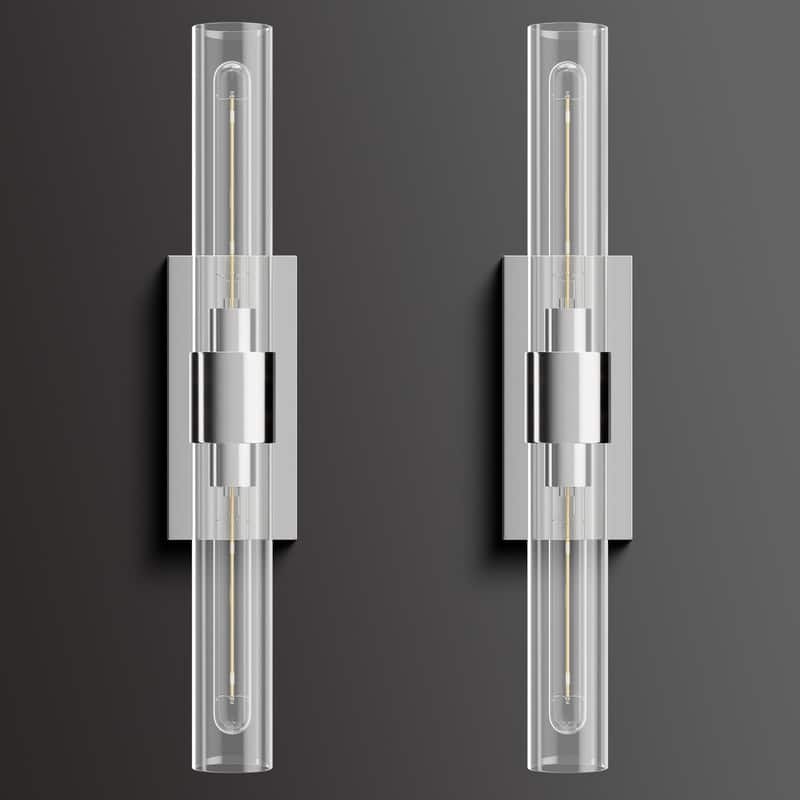 KAYLA Modern Glass Wall Sconces, Indoor Wall Lighting Wall Light Fixtures, Vanity Light with Glass Shade(2-Sets)