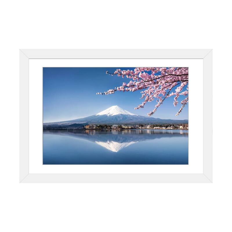 iCanvas "Mount Fuji In Spring" by Jan Becke PFA - White - 16x24x1