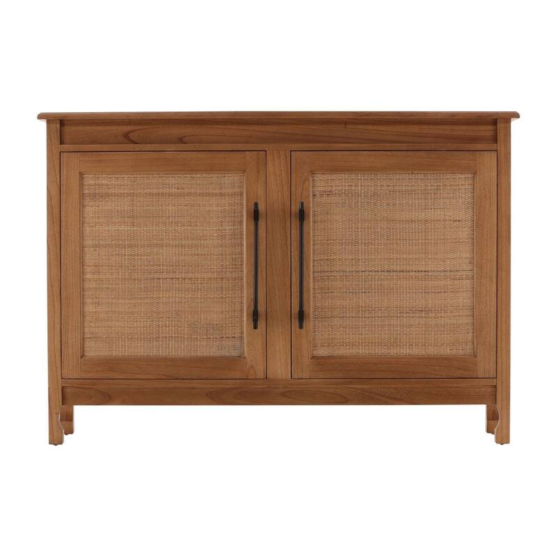 Furniture Classics Dalia Natural Mahogany Rafia Storage Cabinet