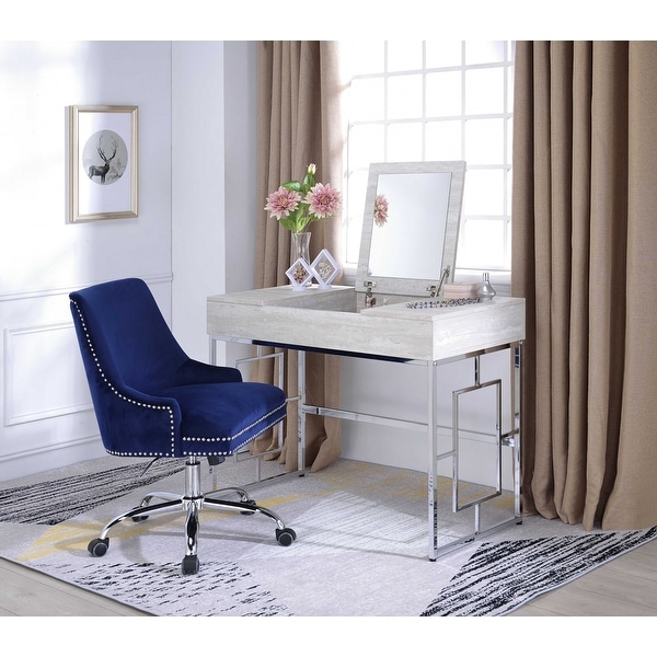 Modern Chic Whitewash Vanity Desk 44