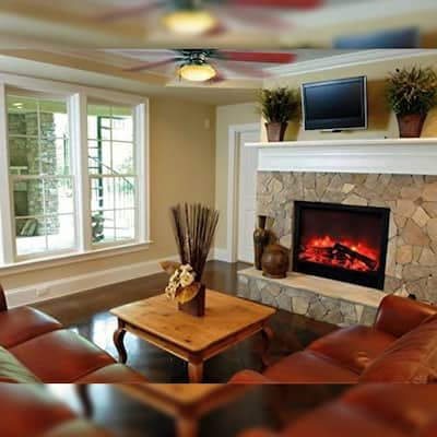 Blaze Electric Fireplace Insert With 2-speed Heater and Remote