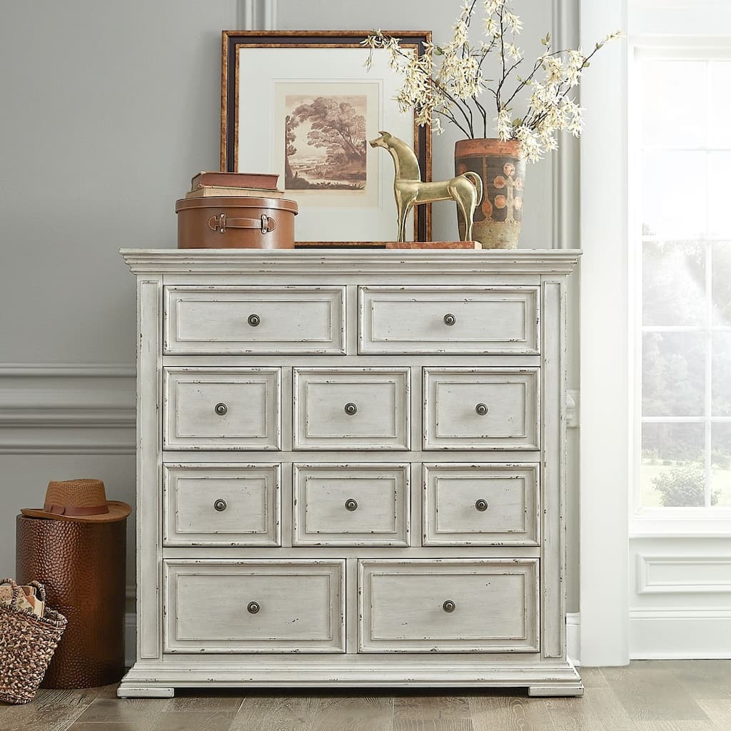 Big Valley Whitestone Distressed 10 Drawer Chesser