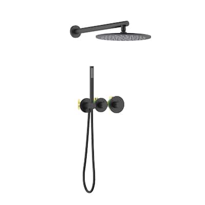 Circular 2 Function Thermostatic Shower System With Rough In Valve