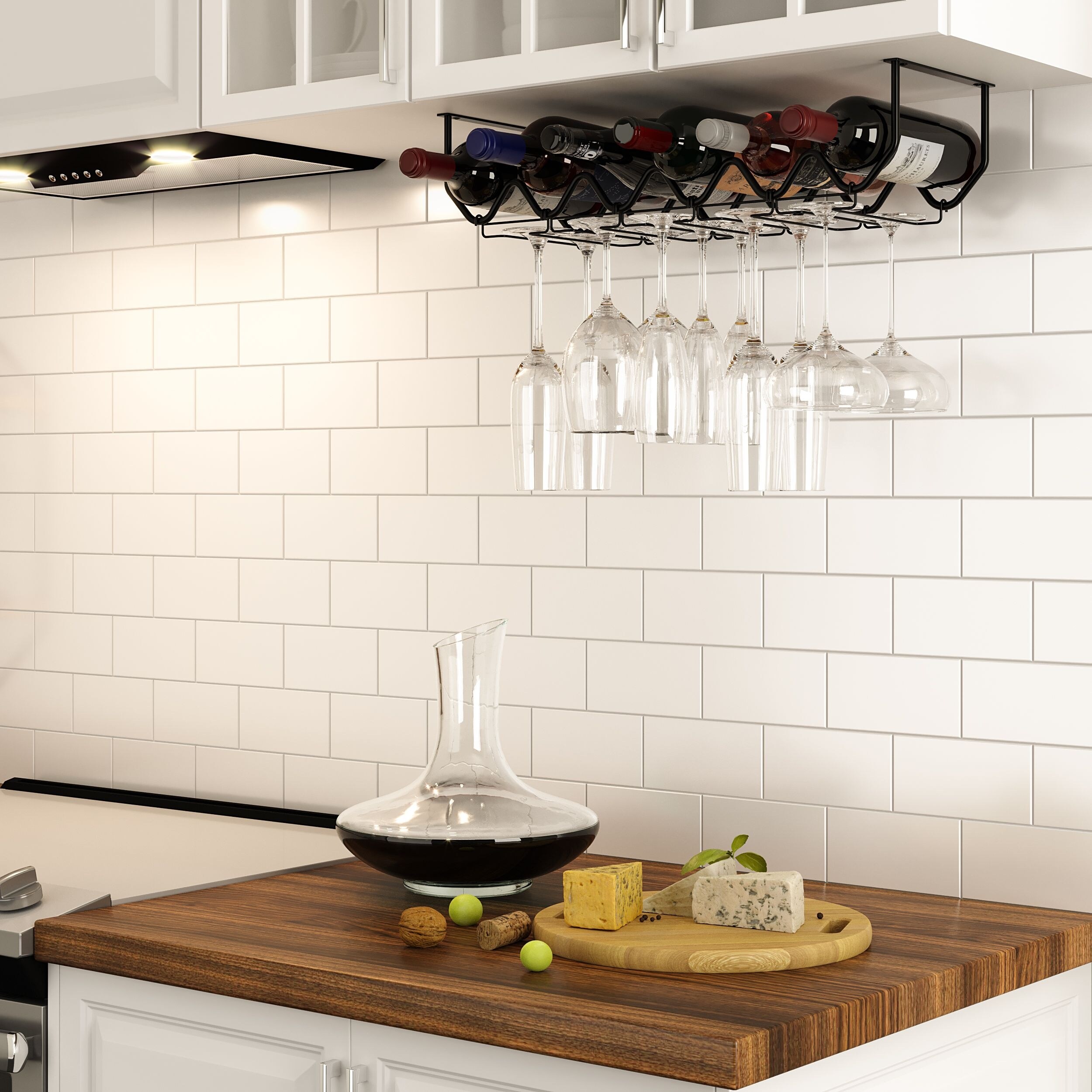 Glass rack in kitchen outlet