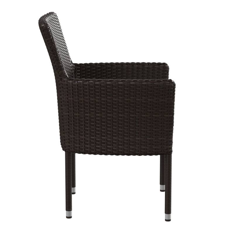 Indoor/Outdoor Wicker Wrapped Steel Frame Patio Chairs & Cushions