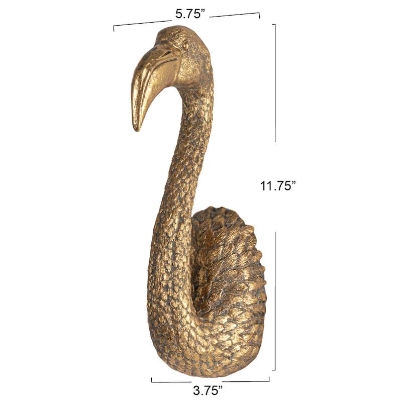 Decorative Resin Bird Bust Wall Décor - 5.8"L x 3.8"W x 11.8"H