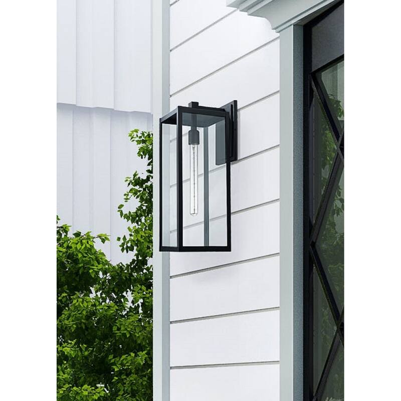 Modern Clear Glass Outdoor Wall Light 22.5"H x 8" W