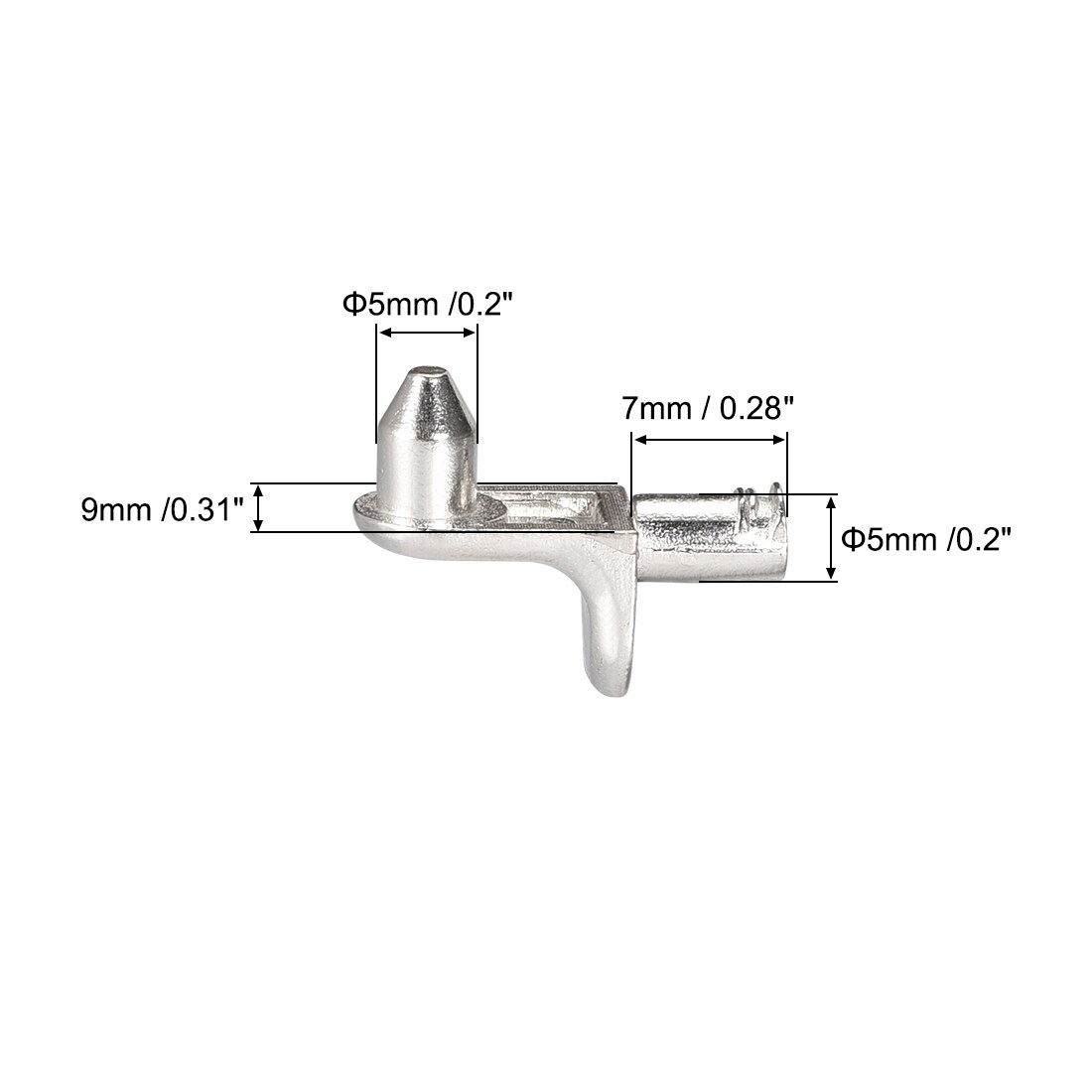 Shelf Support Peg 3 Styles 5mm 6mm 7mm Pin with Hole Silver Tone 60pcs -  Silver Tone - Bed Bath & Beyond - 33874979