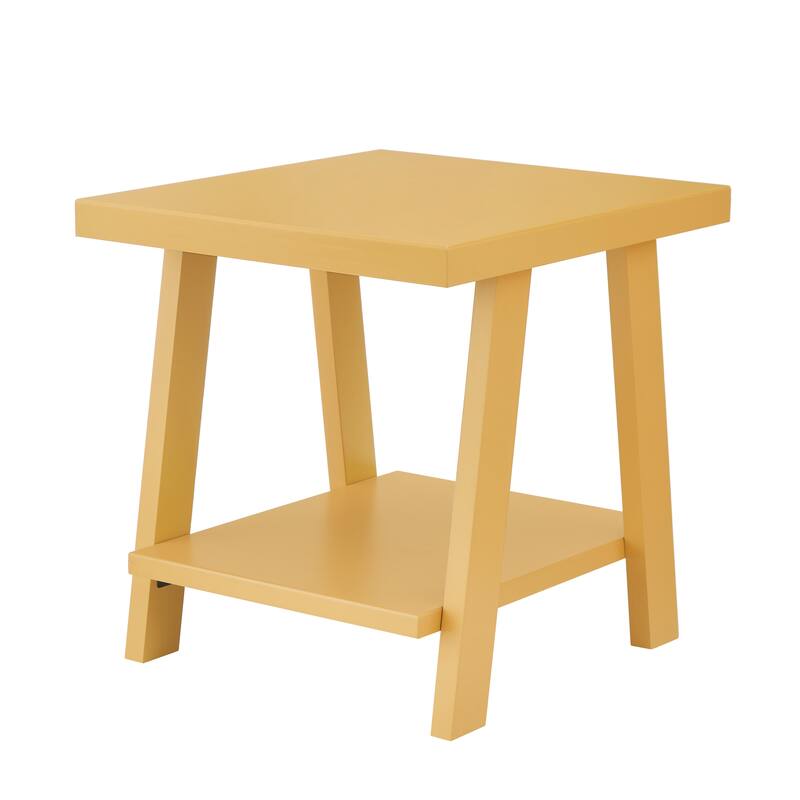 The Gray Barn Cedar Ridge Contemporary Replicated Wood Shelf End Table - Yellow - Wood