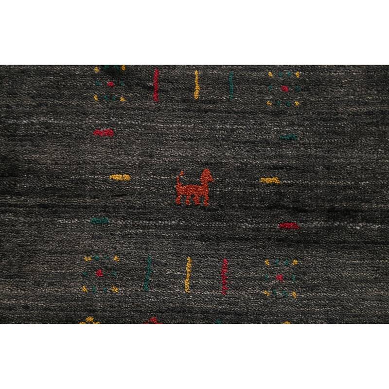Gabbeh Area Rug Handmade Tribal Wool Carpet - 8'2" x 9'9"