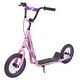 preview thumbnail 1 of 9, Youth Scooter Kick Scooter for Kids 6+ with Adjustable Handlebar, 12 Inch Inflatable Wheels ,Widened non-slip Footboard Pink