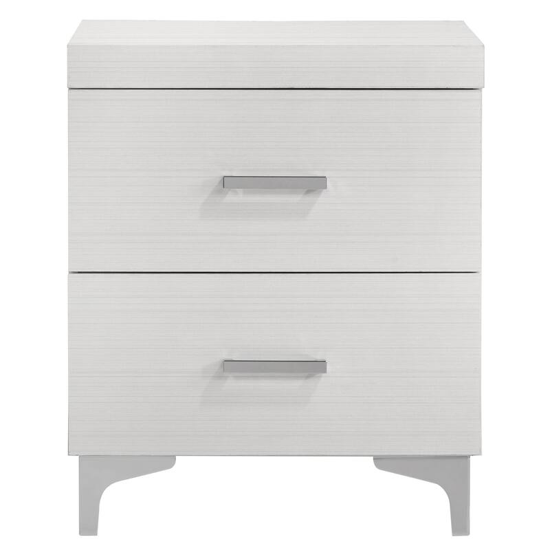 White 2-Drawer Nightstand with Dovetail Craftsmanship