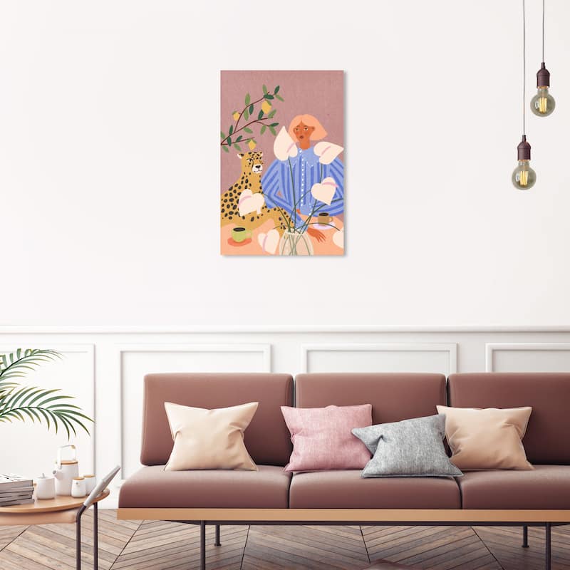 Wynwood Studio Canvas Fashion and Glam Spots and Stripes Pink and Light Pink Bohemian & Eclectic Wall Art Canvas Print - 30 x 20