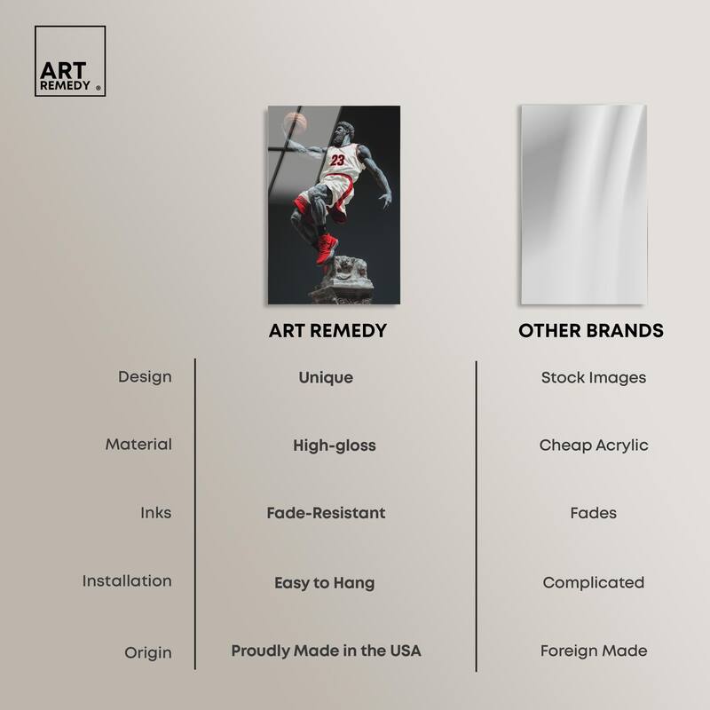 Basketball White Uniform Acrylic by Art Remedy, Ready to Hang
