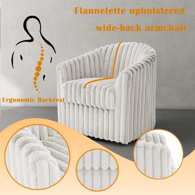 Single Sofa Armchair Swivel Barrel Chair (Set of 2)