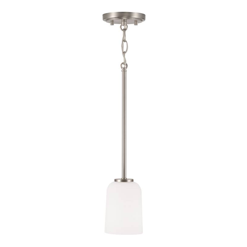 Lawson 1-light Hanging Pendant w/ Soft White Glass - Brushed Nickel