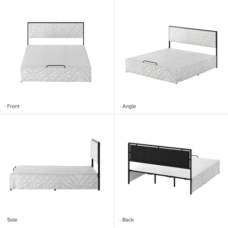 Oliver Modern Washable Slipcover Bed Upholstered Metal by HULALA HOME